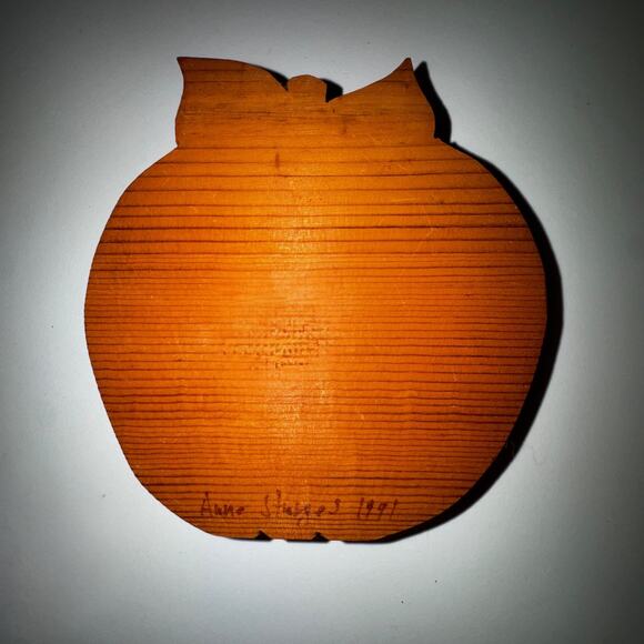 Handmade Wooden Apple Plaque 1997 | Teacher Gift Rustic Farmhouse Decor - Picture 7 of 7